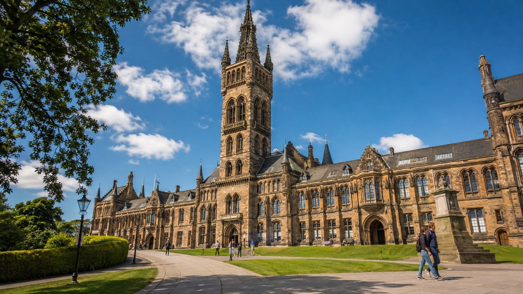 The University of Glasgow and its historic Gothic architecture